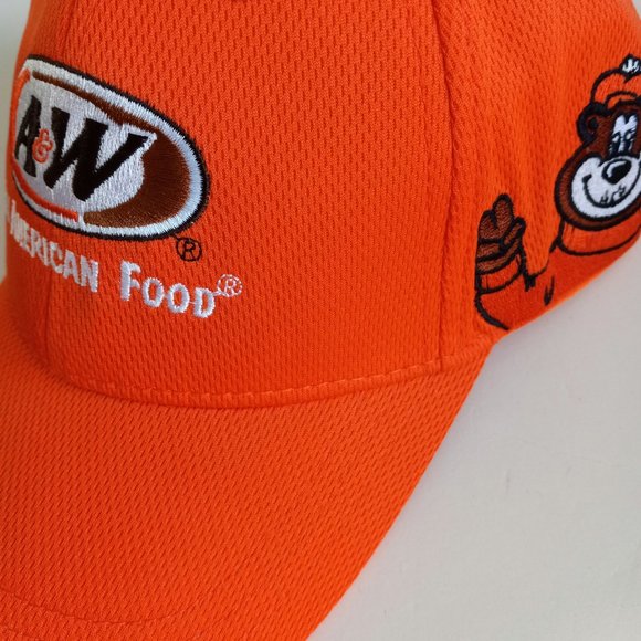 A&W Rootbeer Embroidered Hats EUC Set Of 2 Orange Black - Picture 2 of 12